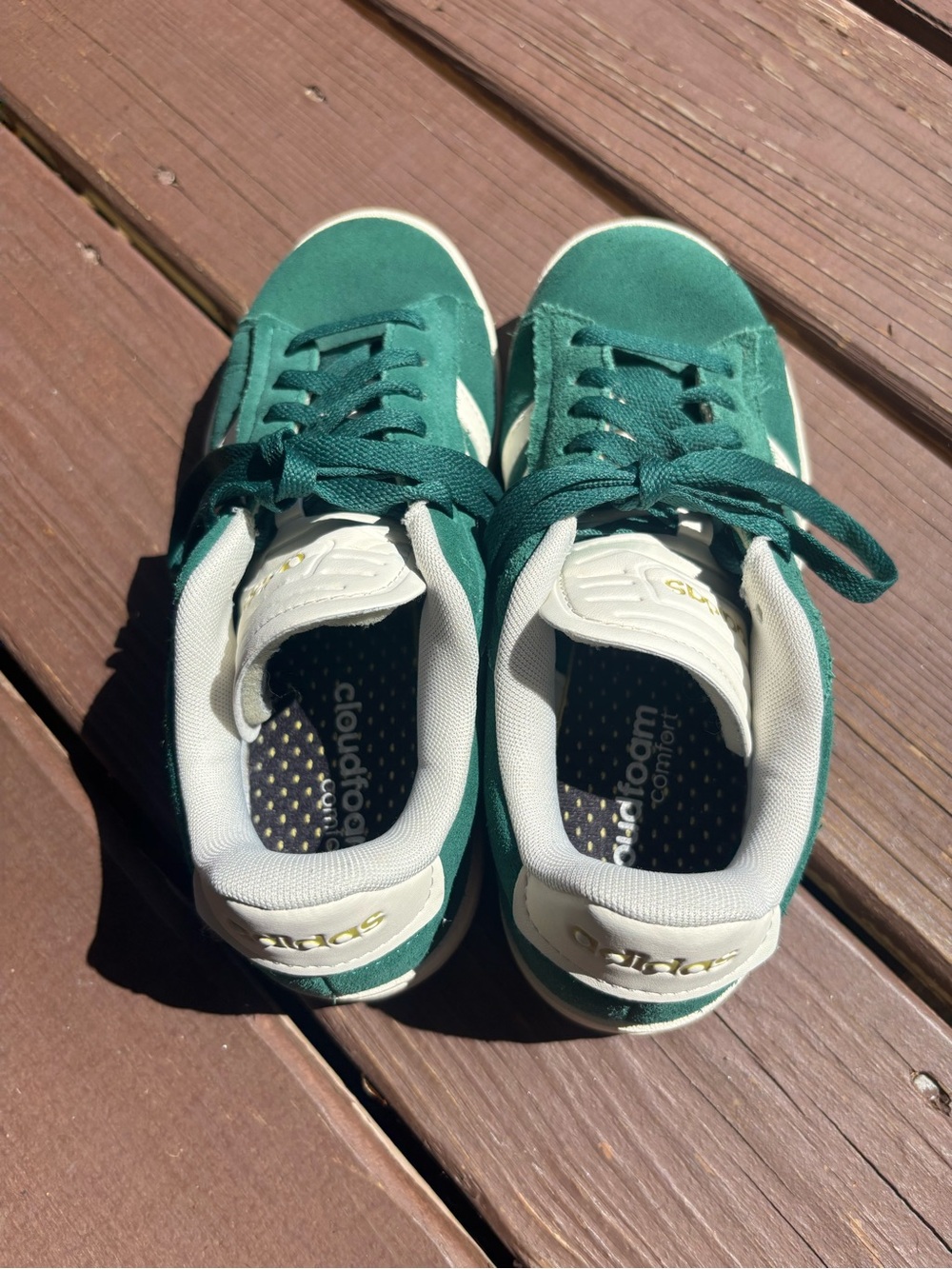 adidas Womens Green Suede Low-Top Sneakers - Picture 3 of 5